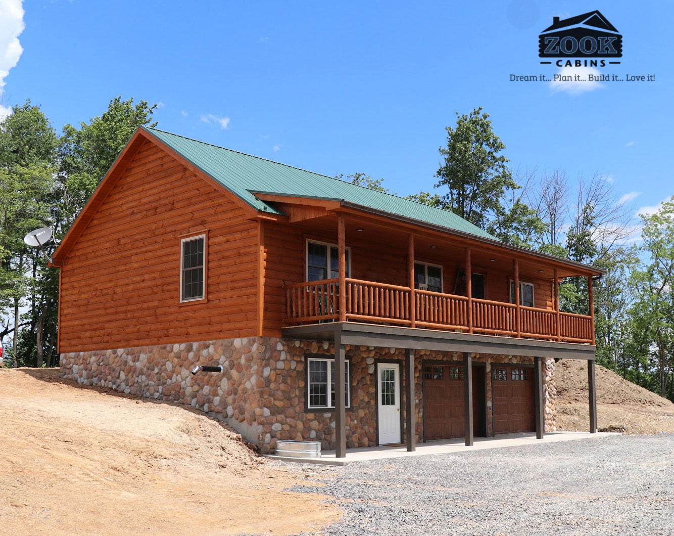 log home foundation garage