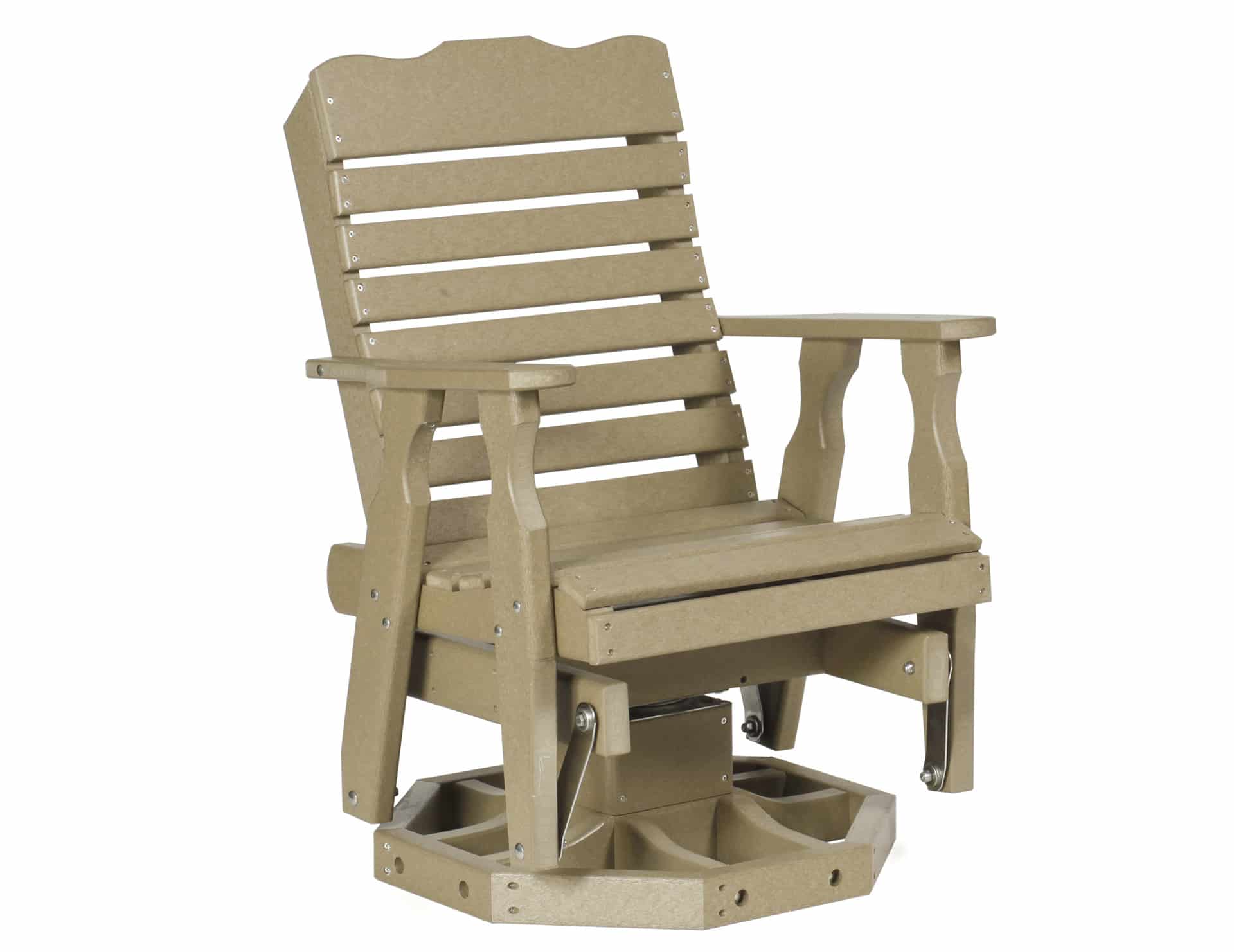 curve back swivel glider poly furniture for cabins