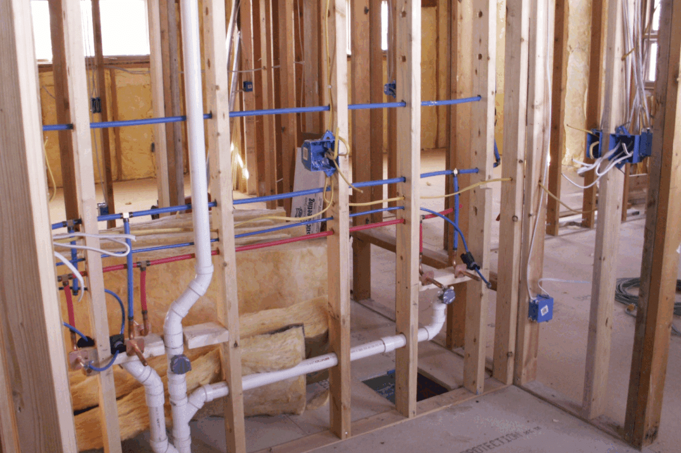 Plumbing and electrical rough in for Garage ADU