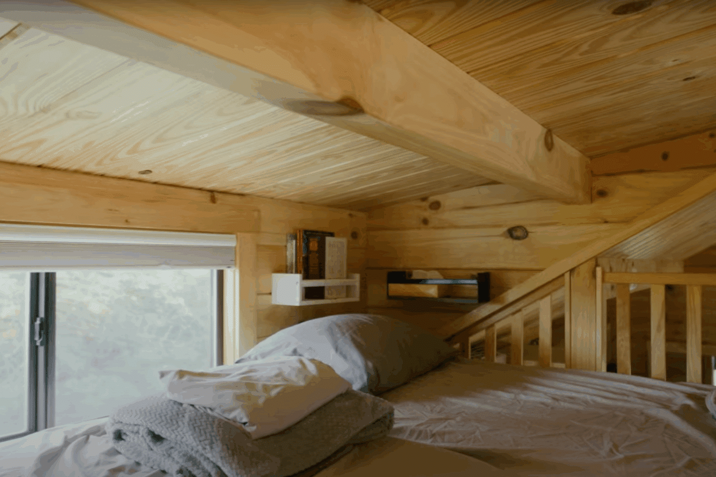 pinecrest sleeping loft in Psy Homes built park model tiny home in galeton pa