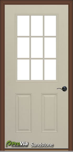 prefab log cabin entry door sandstone