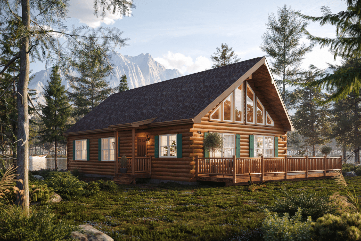 Chalet log cabin for sale created by Psy Homes