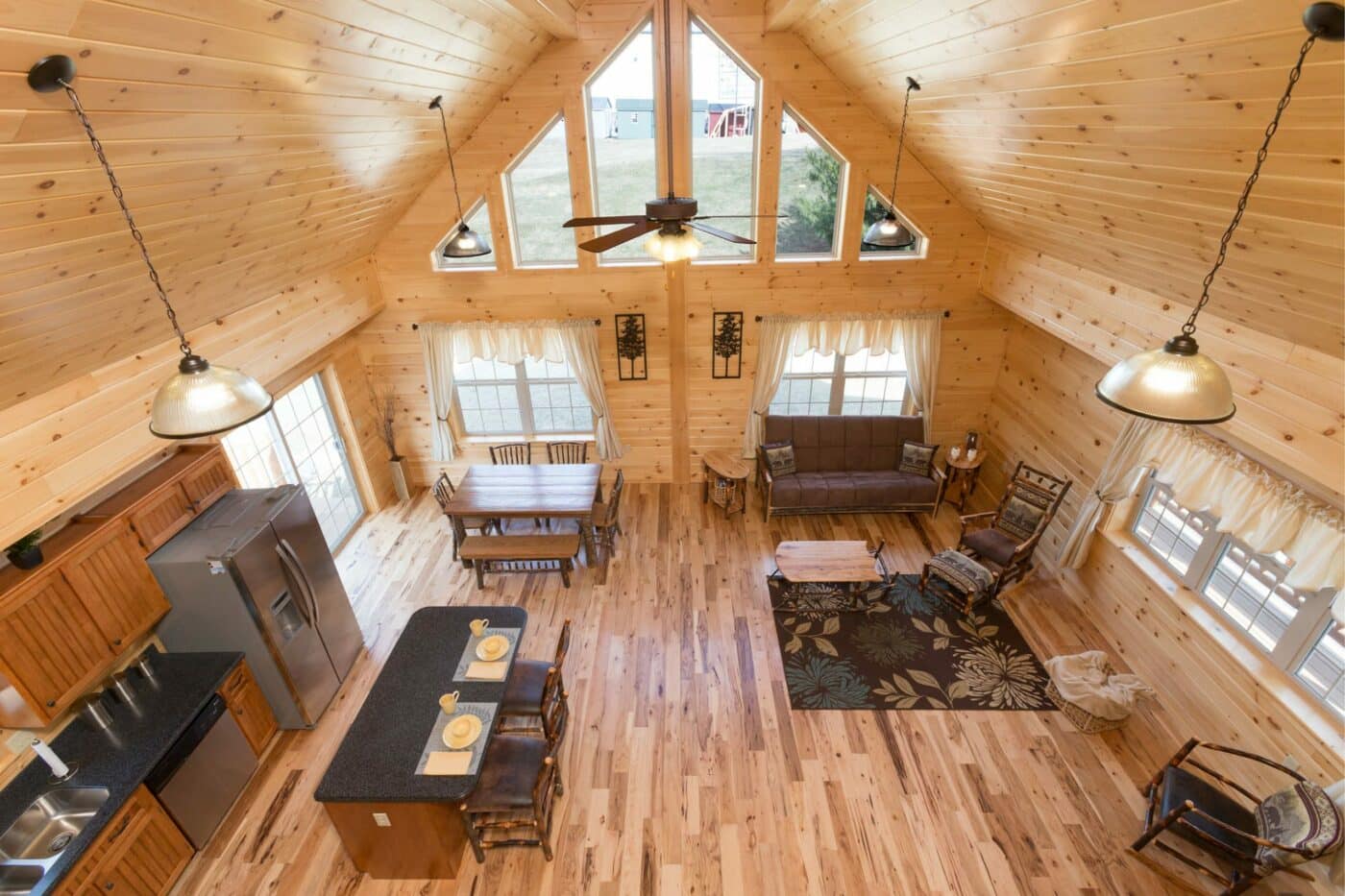 interior of cabin in jewett new york