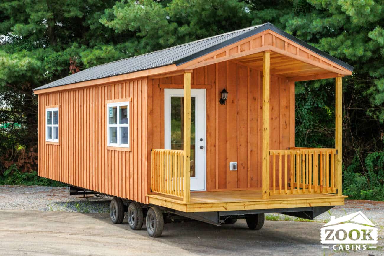 park model cabin exterior with porch