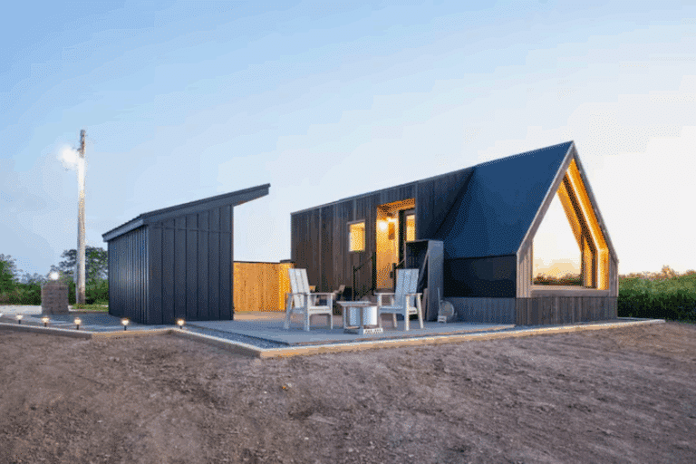 A frame studio park model tiny hom e in Memphis Missouri