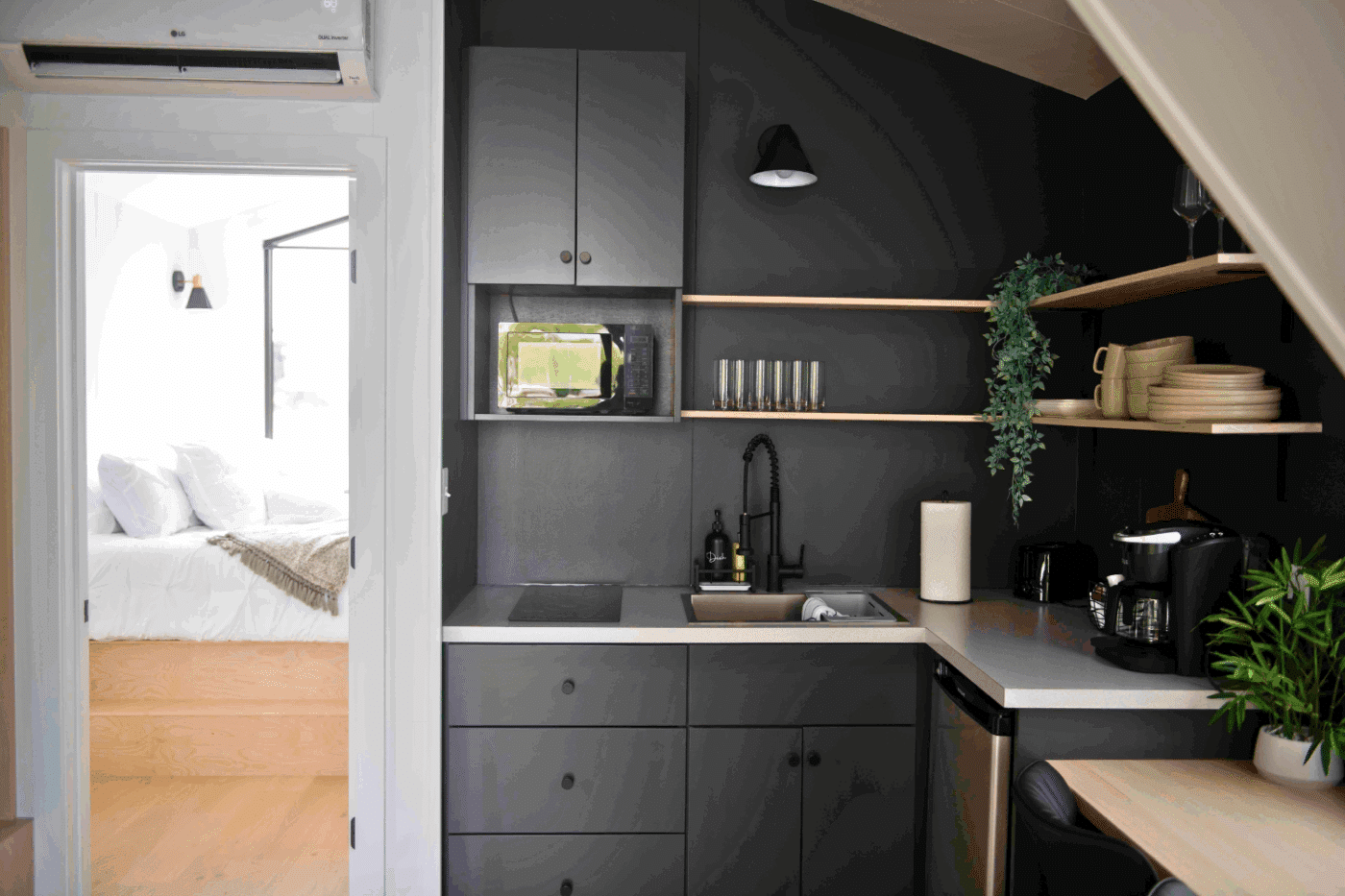 kitchen in a frame park model built by Psy Homes in New Holland Pa