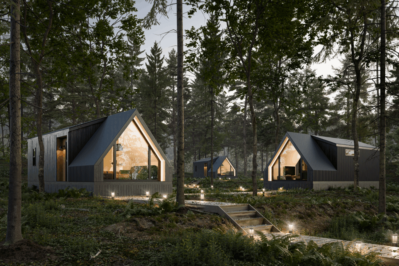 Resort Setting Of A Frame Bunk House