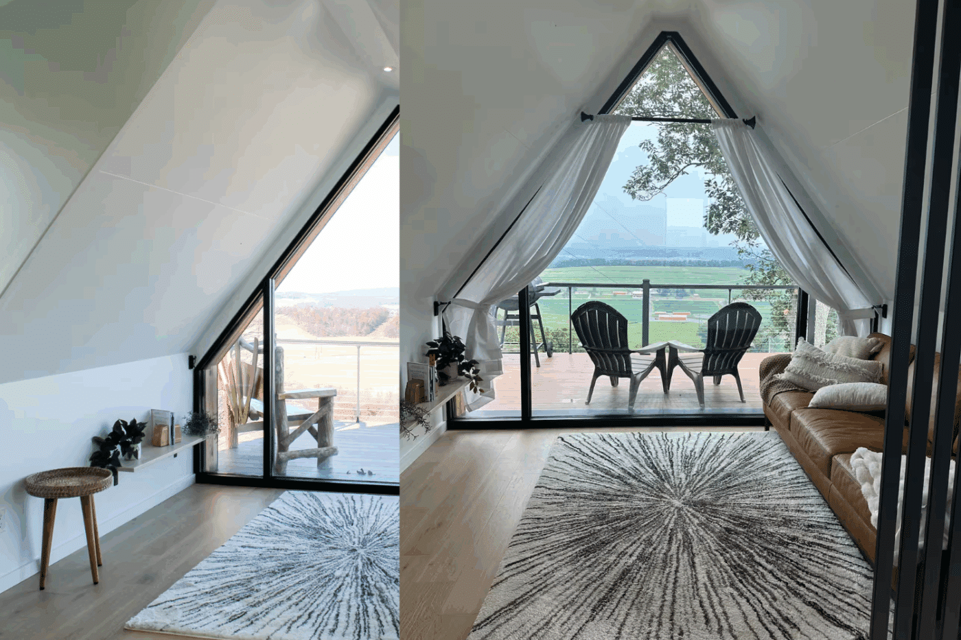 A frame tiny home park model in Sunburry Pa living room