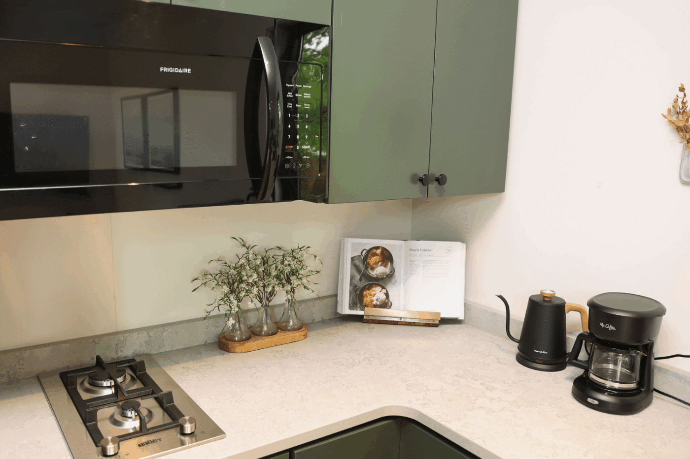 two burner gas cook top in Alpine park model tiny home