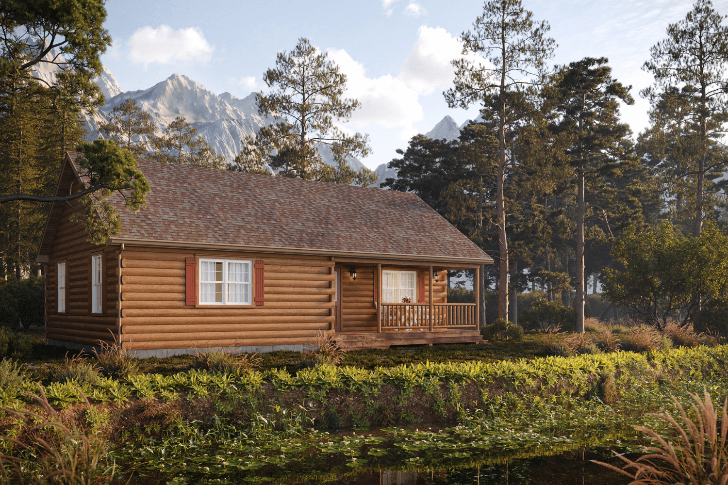frontier log cabin for sale created by Psy Homes
