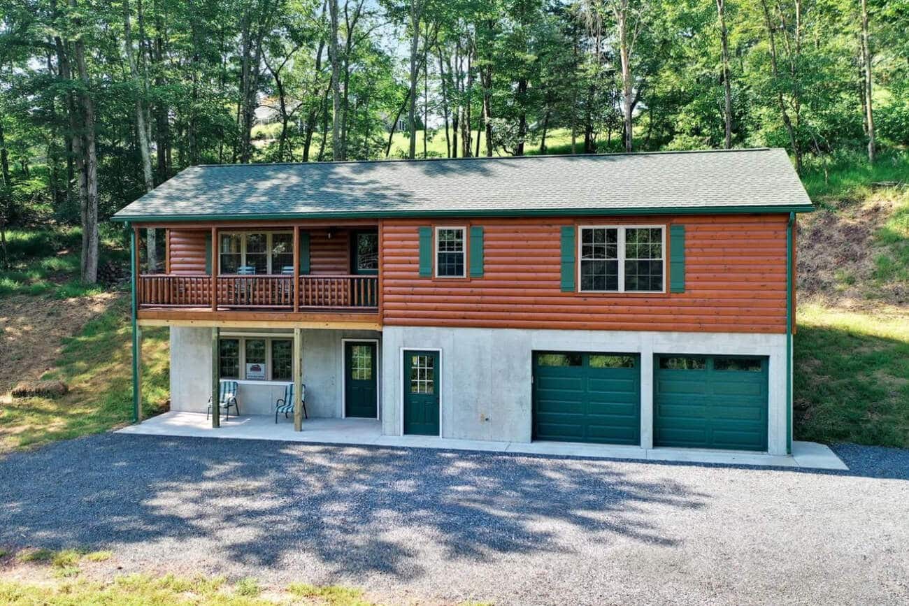 Frontier Prefab Log Cabins with a basement