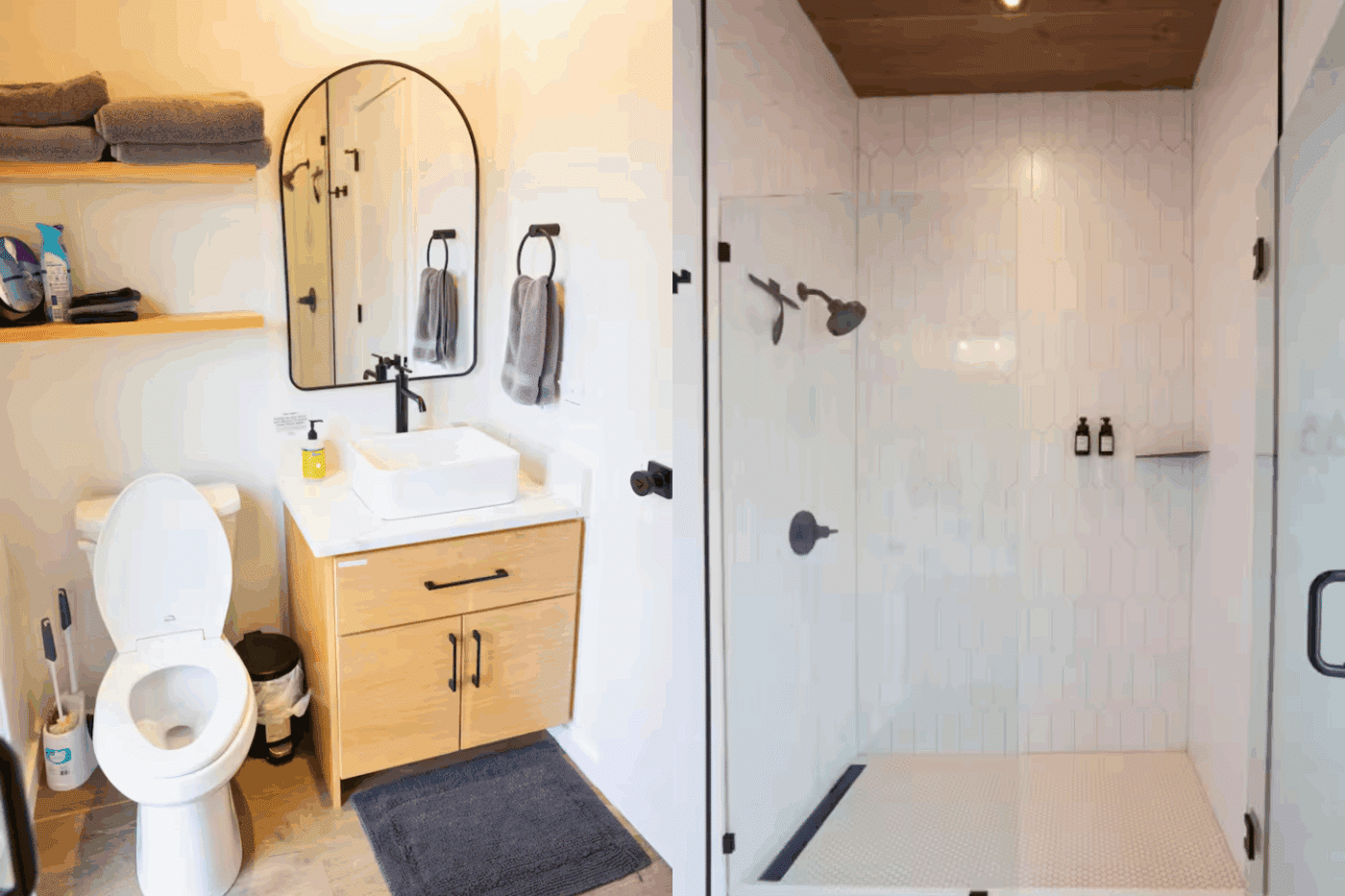 Custom built Alpine park model 2 tiny home with tiled walk in shower in Madison Virginia