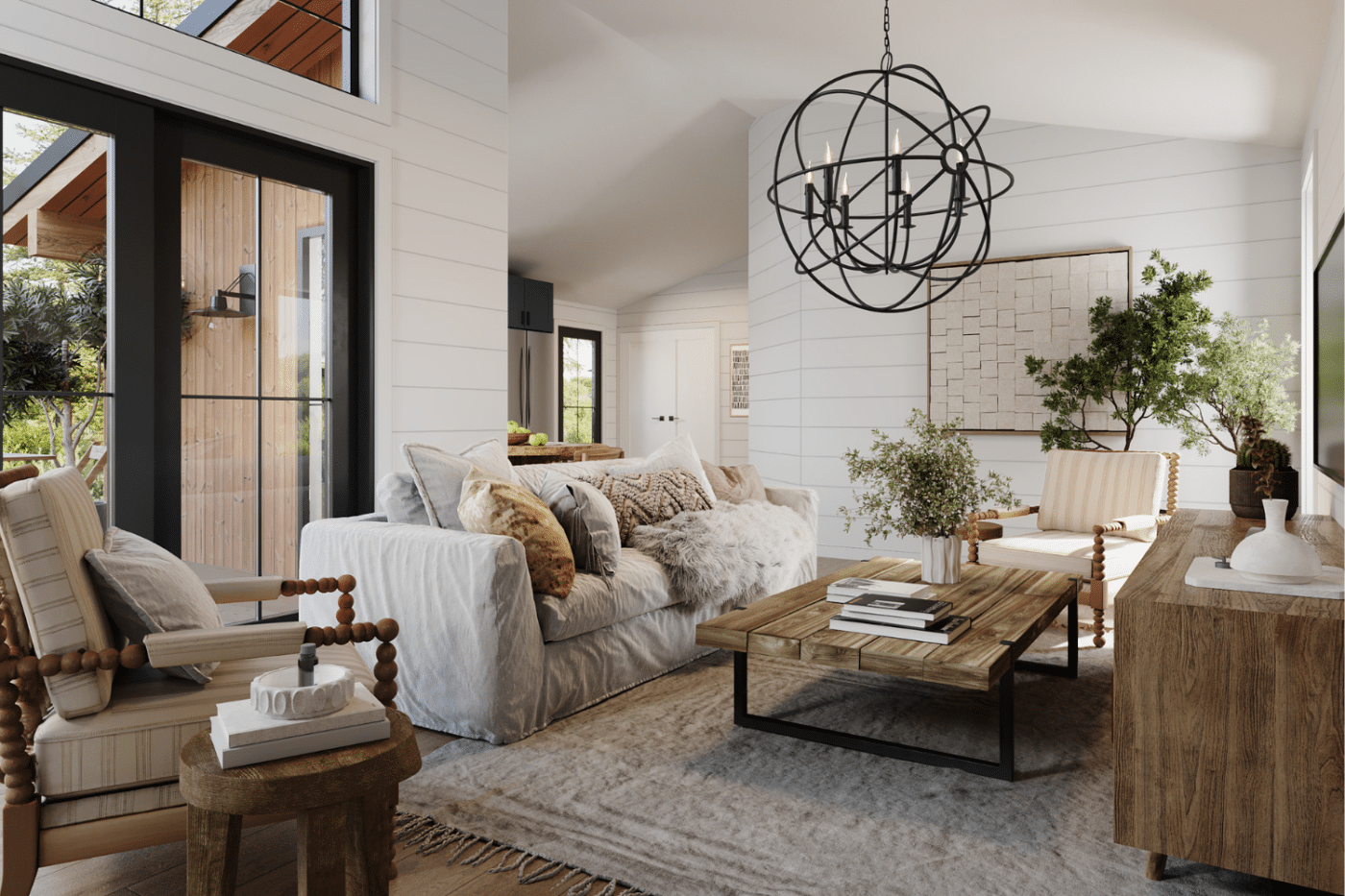 Two Pines Living Room with Patio Door