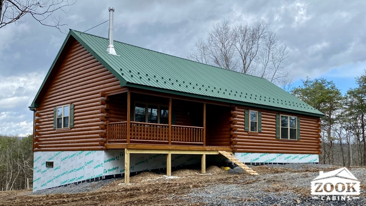 Front porch elevation Frontier log cabin in petersburg wv