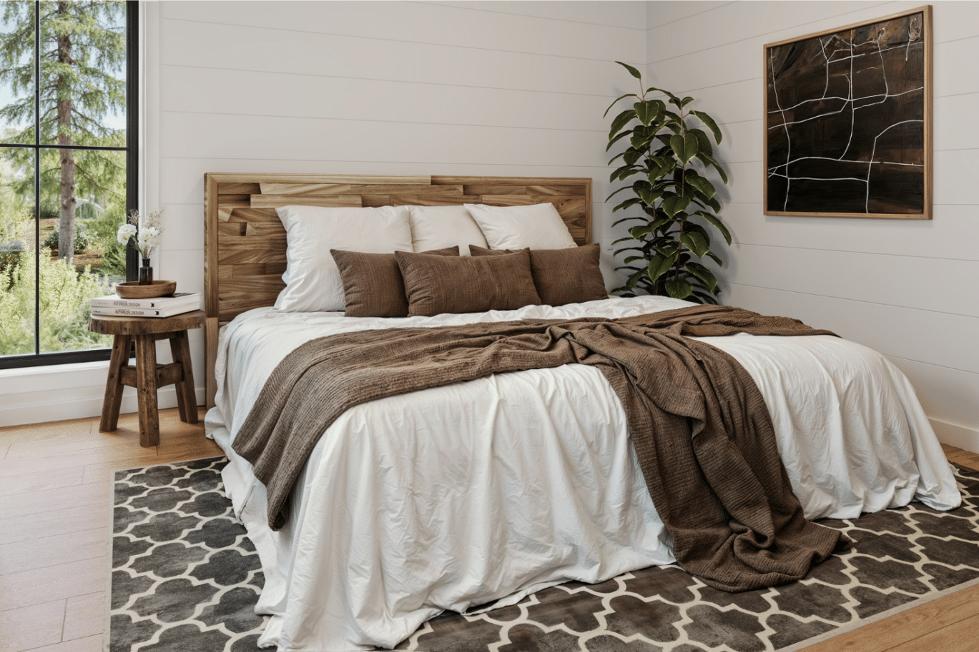 Two Pines Second Bedroom With Shiplap