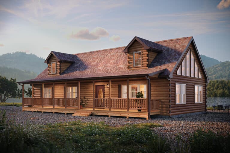 glacier log cabin available nationwide for sale by Psy Homes