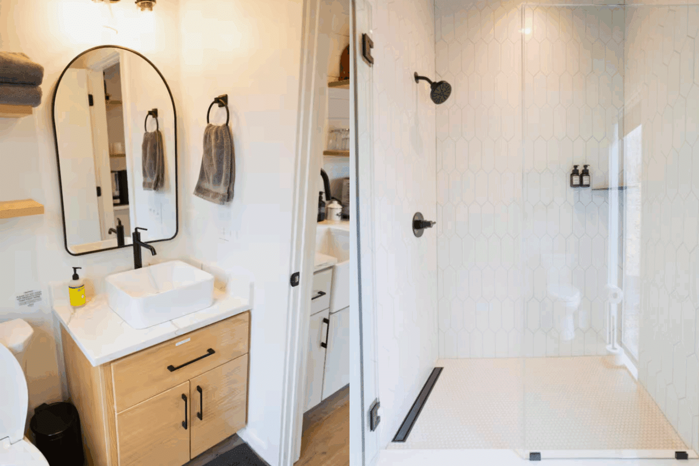 full bathroom of Alpine park model tiny home in Madison Virginia
