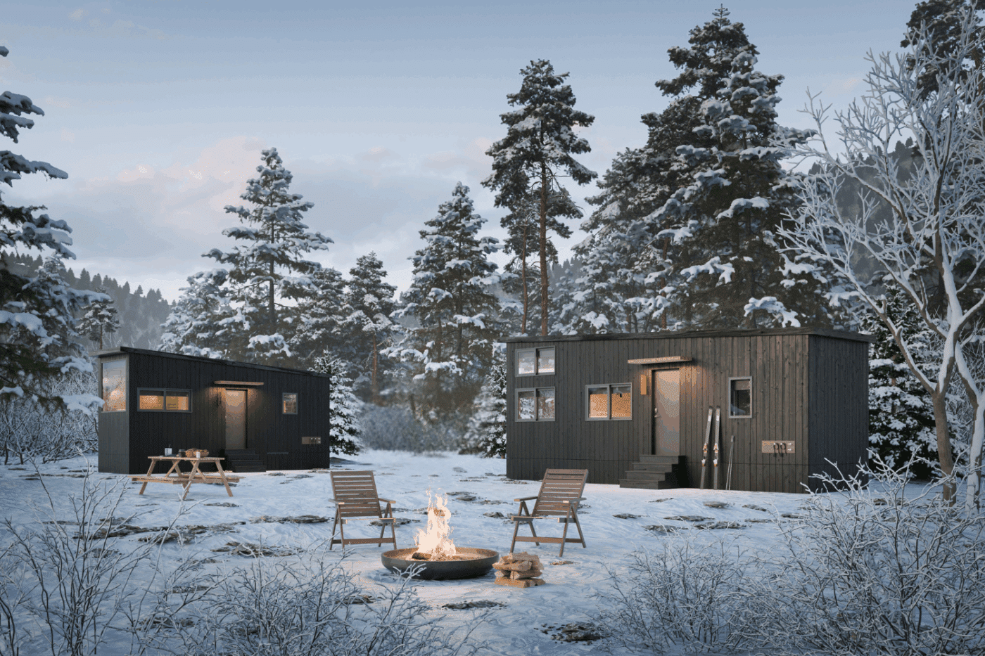 starting with 2 park model tiny homes for microresorts