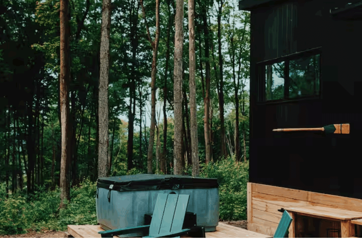 beautiful outlook from Nook Studio Park Model tiny home with peak features Cabin 3 at Retreat North