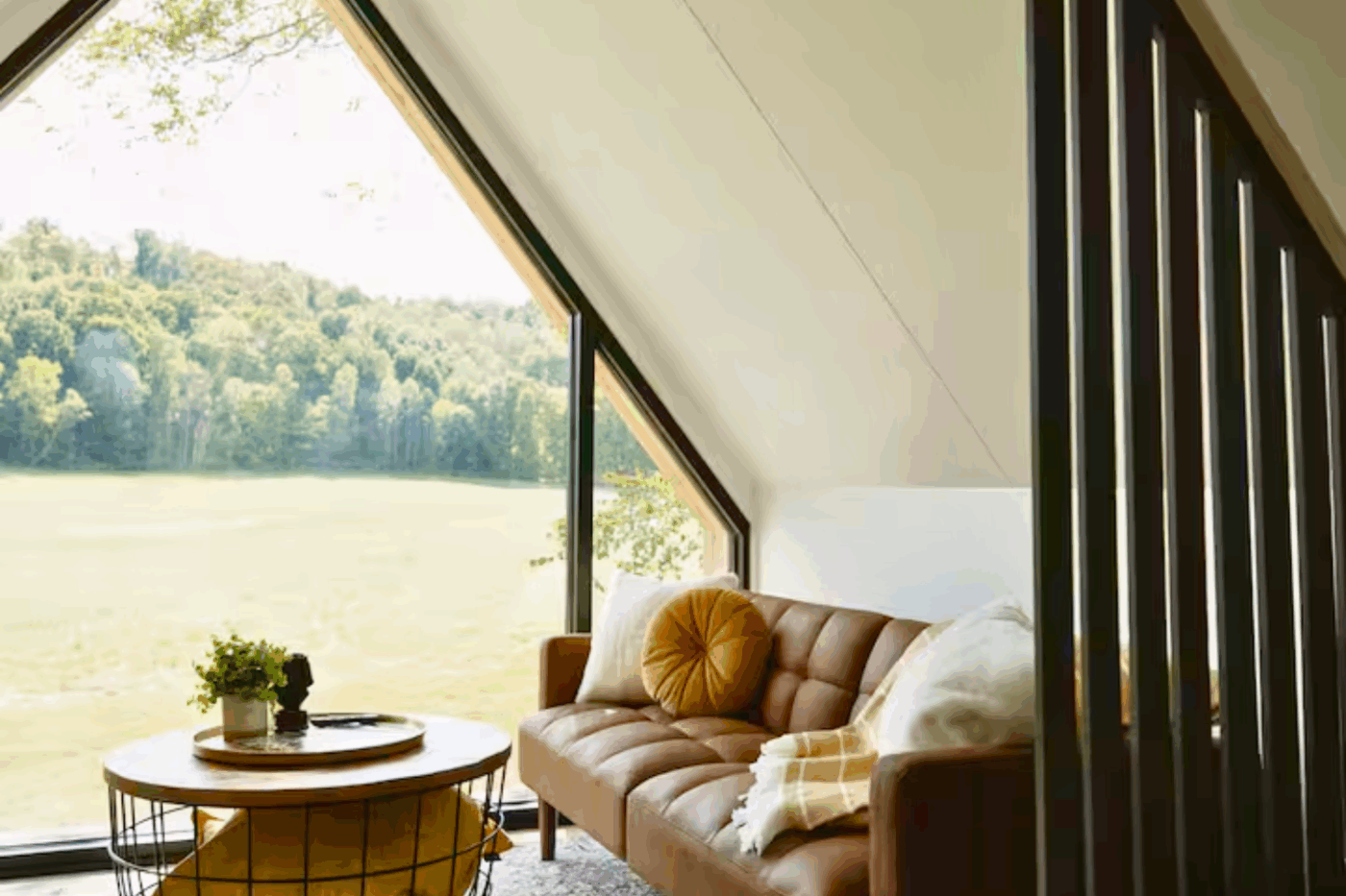 Seating area in a frame park model located logan ohio and designed by Psy Homes