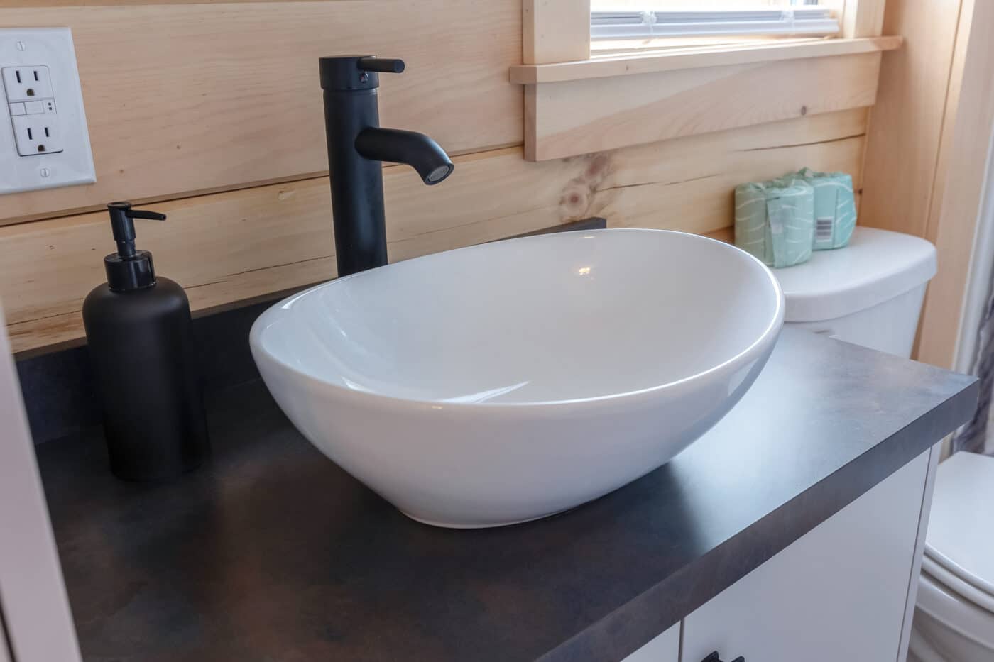 Log Park Model Bathroom