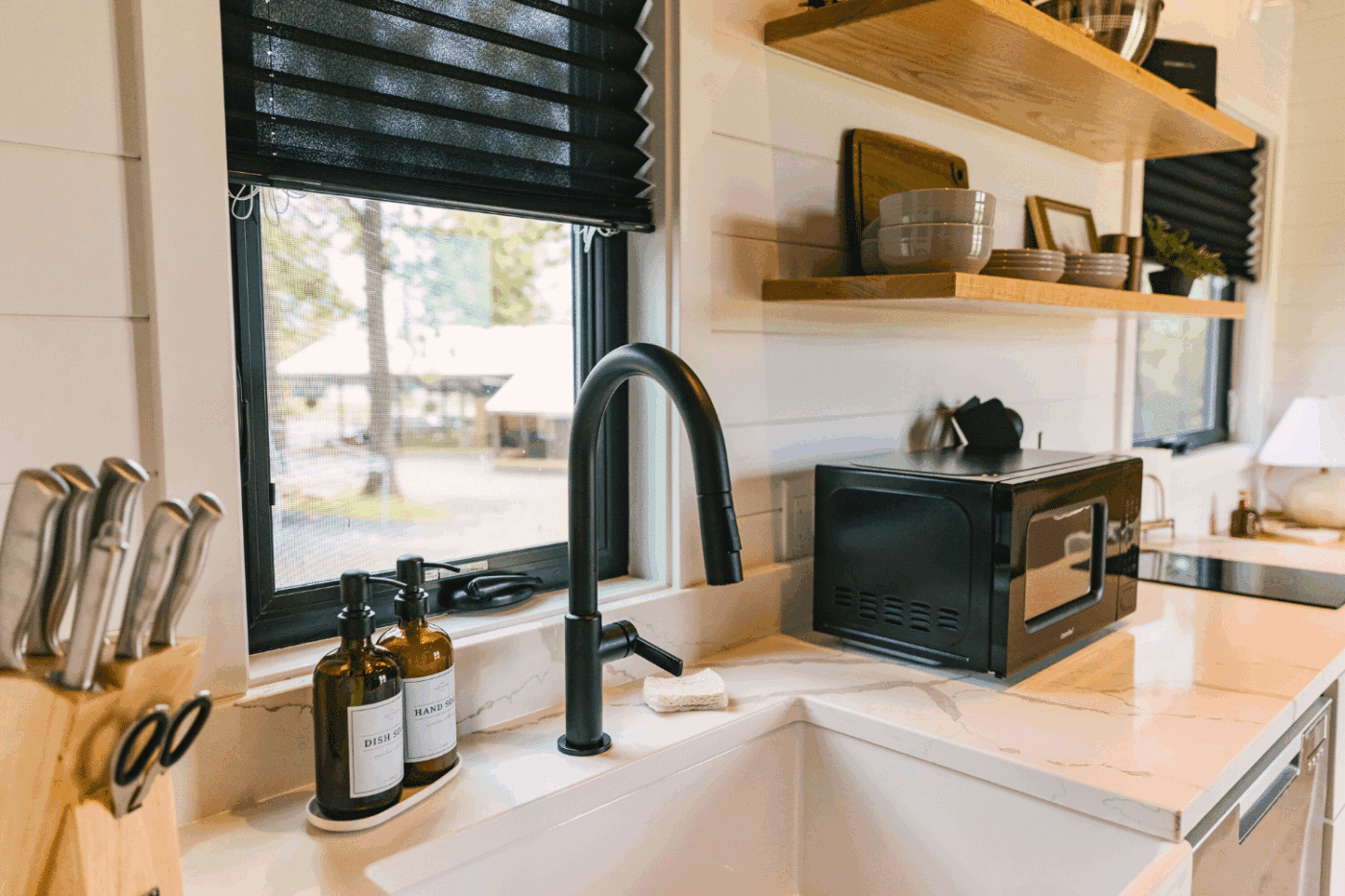 kitchennette in custom built alpine park model tiny home