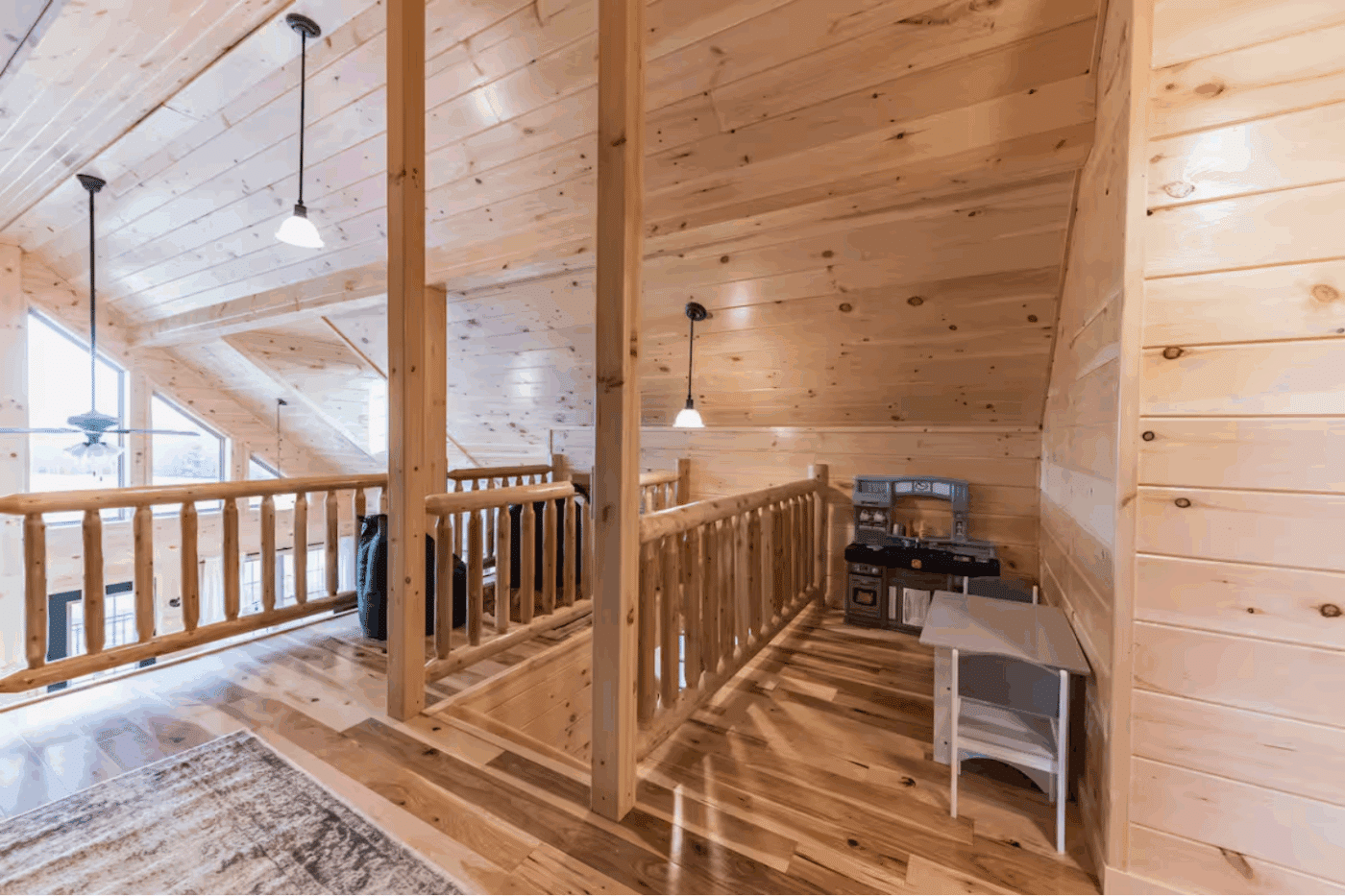 loft space of Mountineer Deluxe in Vermontville New York built and delivered by Psy Homes