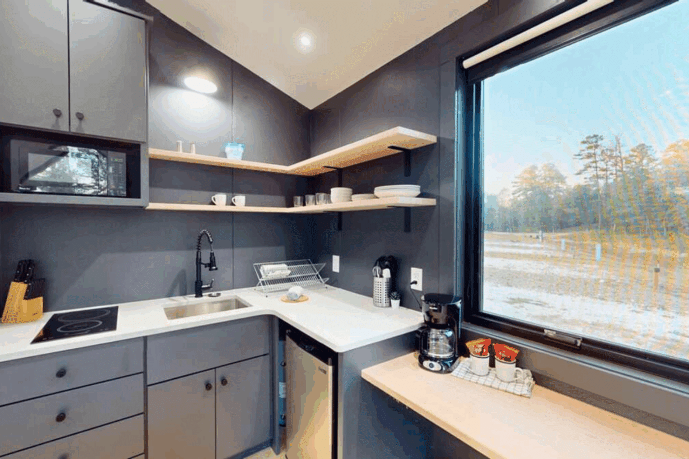 kitchen of a frame park model timy hom ein broken bow oklahoma