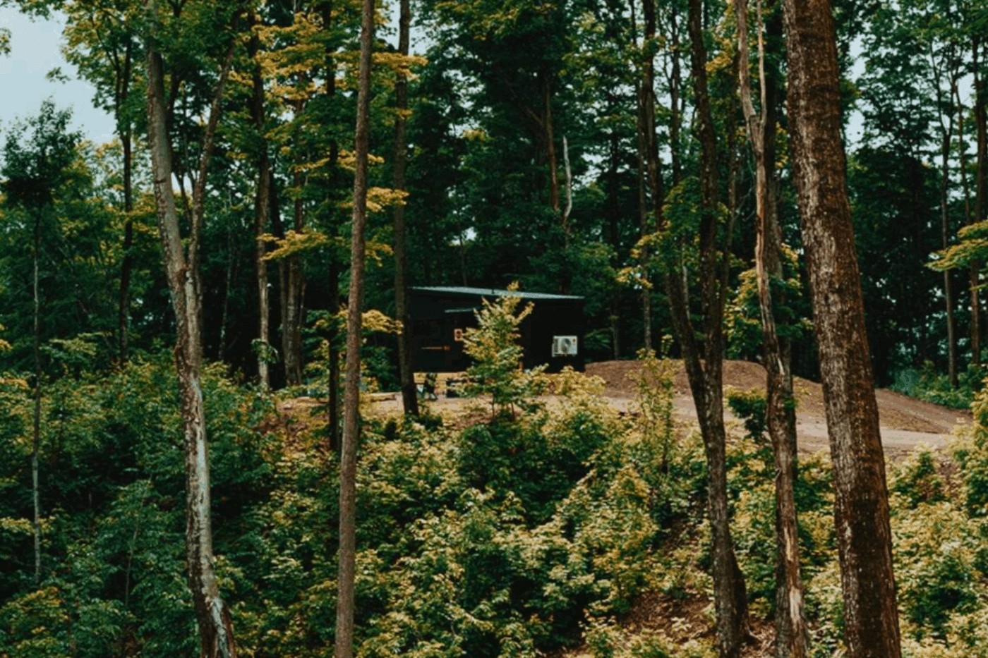 Modern Finished Nook Studio Park Model Tiny Home in East Jordan MI Retreat North Cabin 4