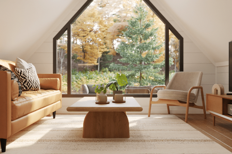 cozy living room A frame adu 1 bedroom