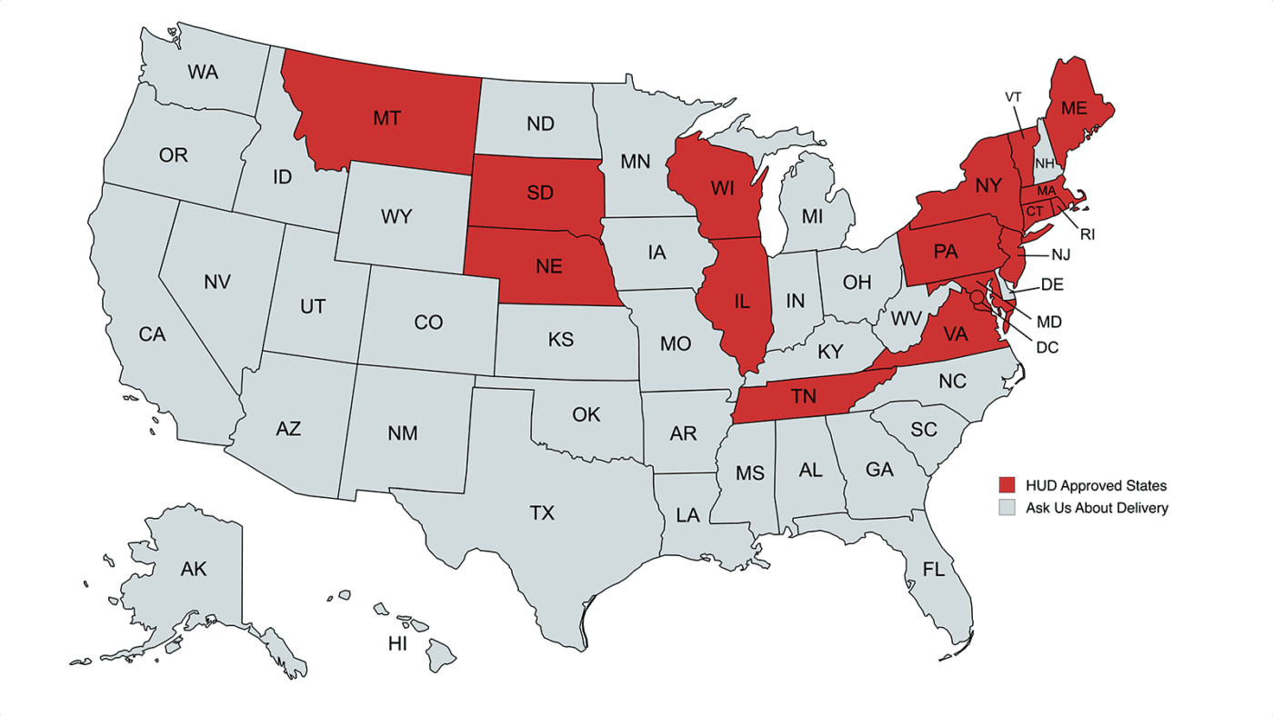 HUD Approved states map