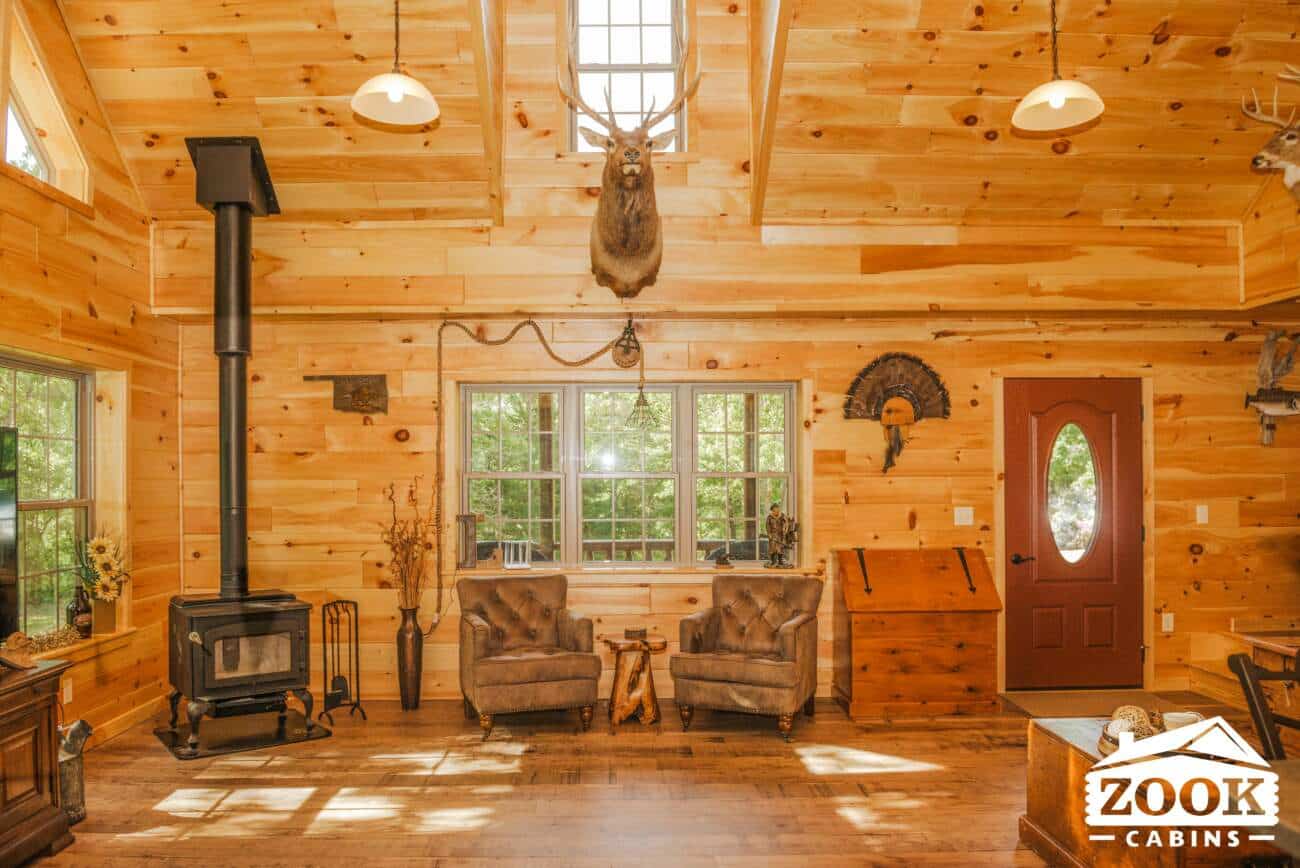 Glacier Log Home in Stroud OK interior livingroom 1