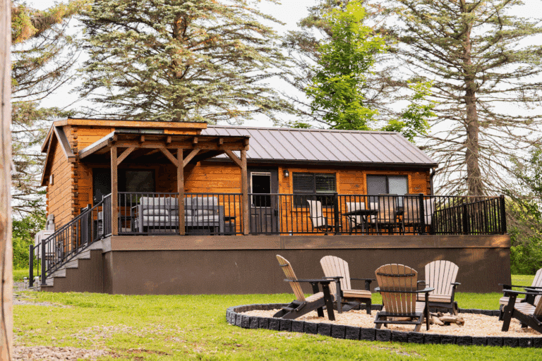 Pinecrest park model tiny home in Galeton Pa built and designed by Psy Homes