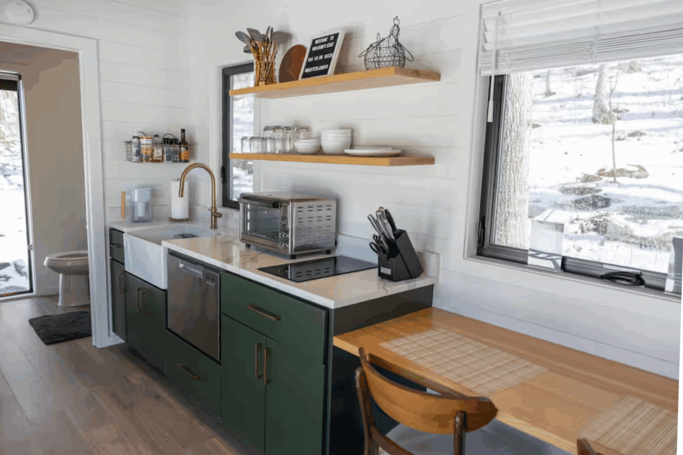 kitchen in Custom Alpine2 park model tiny home in Madison Virginia