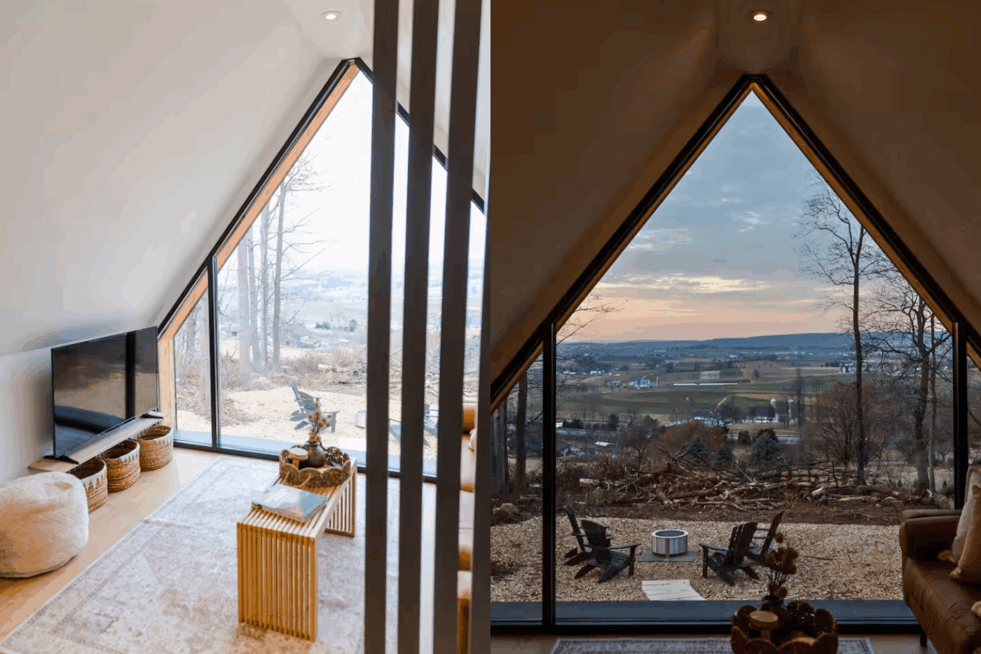 cozy a frame nook in aframe park model tiny home built by Psy Homes