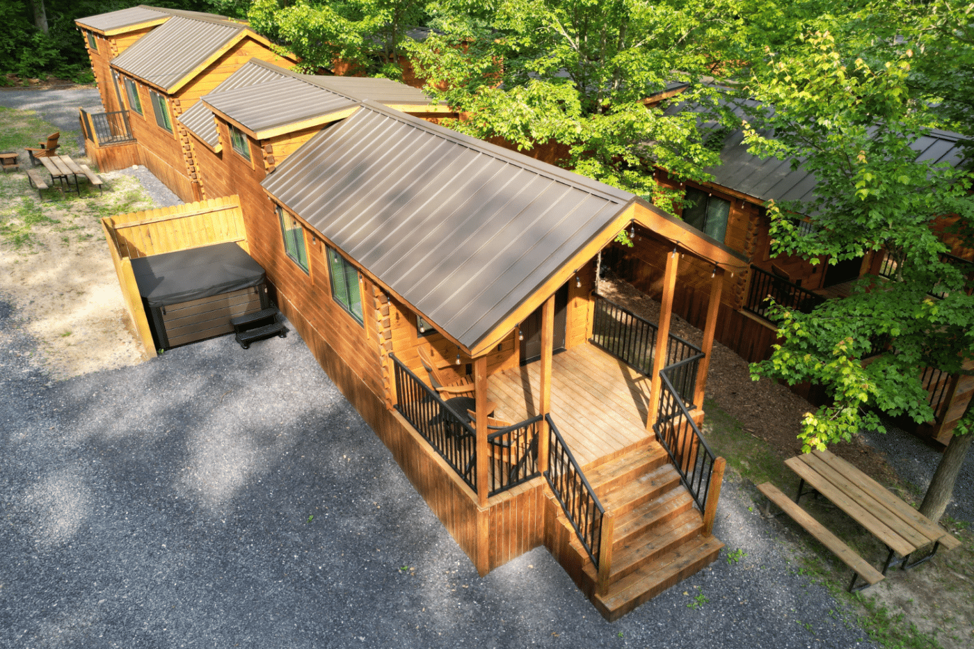 luxury cabin camping at bellfont campground cabins built by Psy Homes