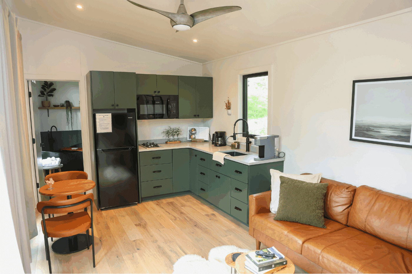 Psy Homes Alpine Park Model Tiny Home with lead in to luxury bathroom