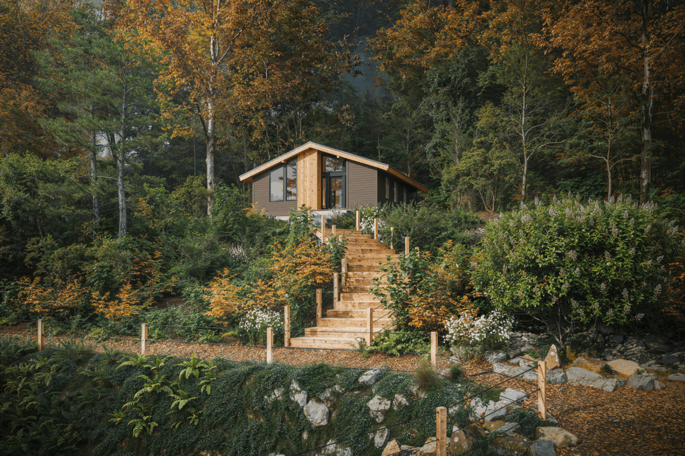 Exterior Rendering of Rivara ADU in Brown for ADU use