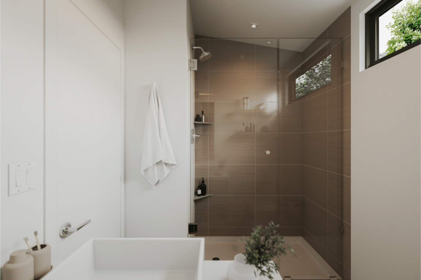 Sonoma park model updated bathroom designed by Psy Homes 325