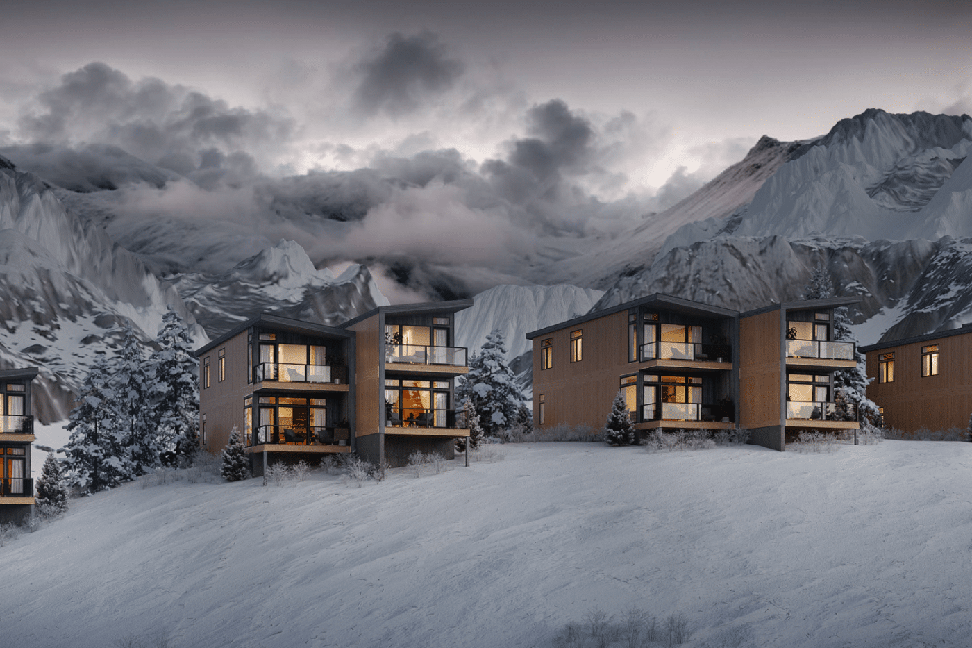 walden stack resort style multi house design