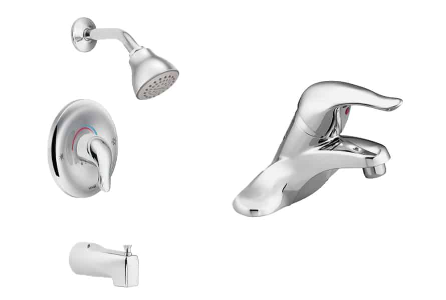 prefab log cabin faucet chrome bath