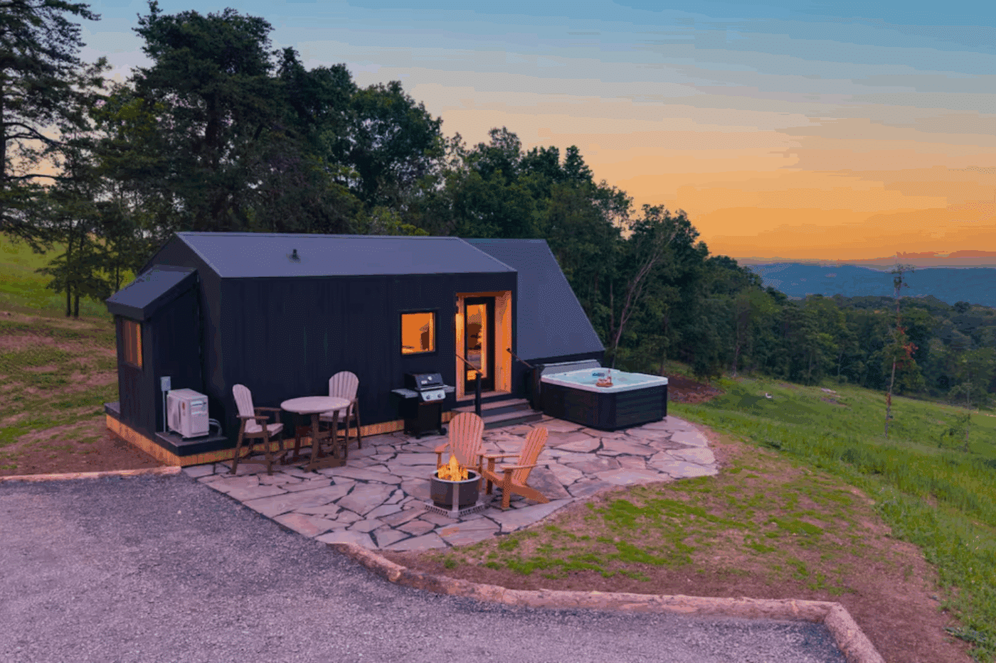 Entry to A Frame Tiny home in Augusta West Virginia