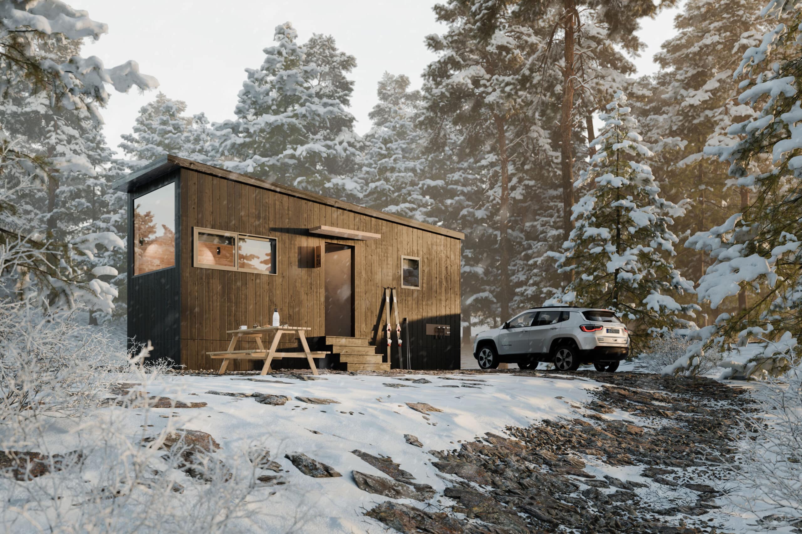 the nook studio park model built according to tiny home regulations in washington