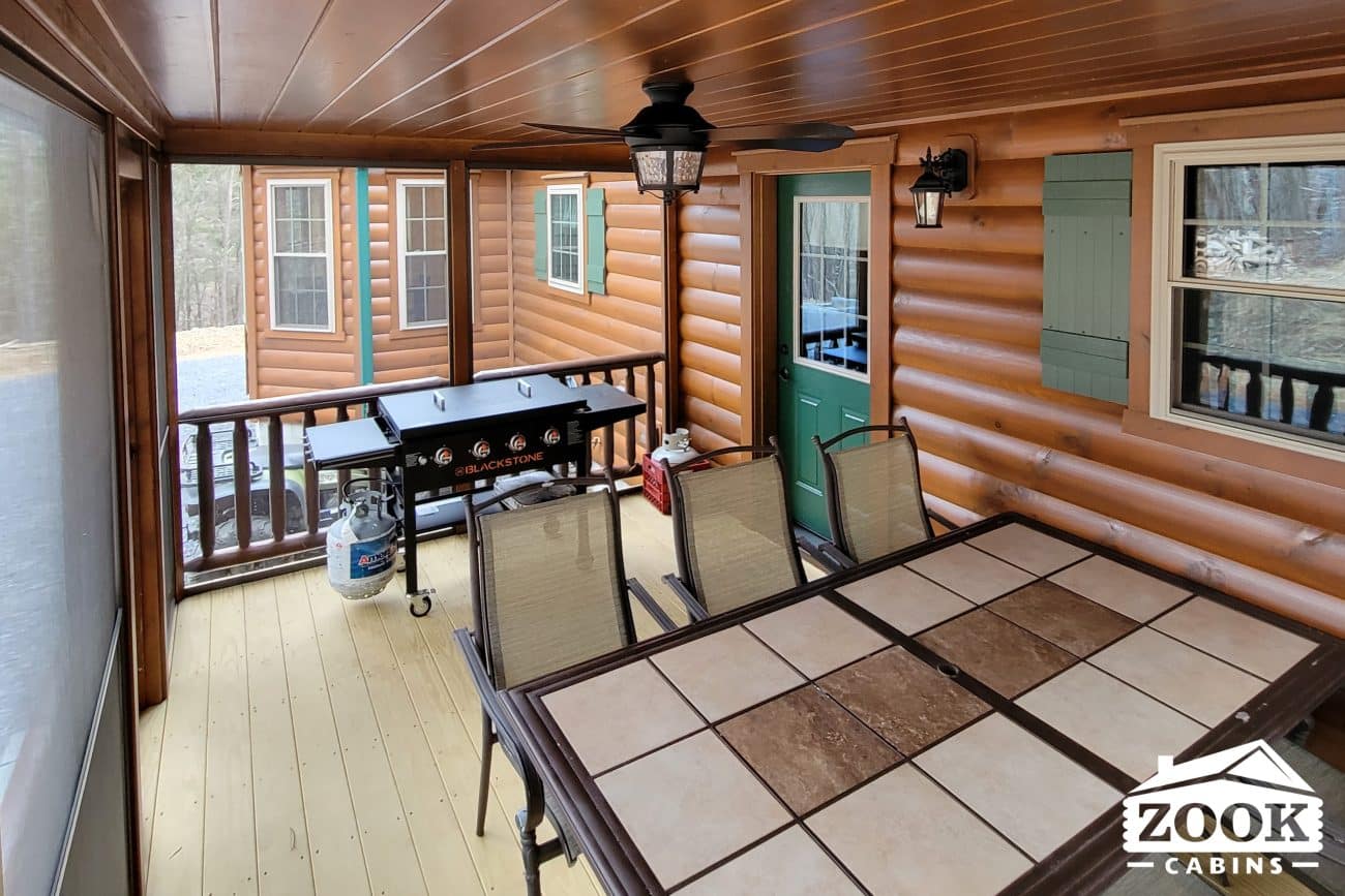 26x48 Mountaineer Deluxe Cabin in Clearville PA front porch