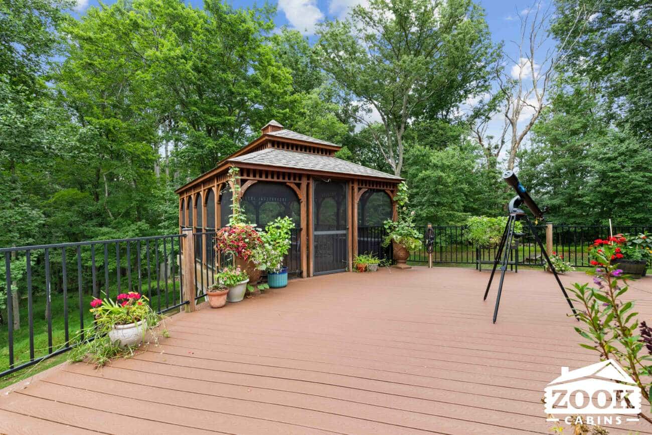stunning screened in porch by prefab cabin in maryland