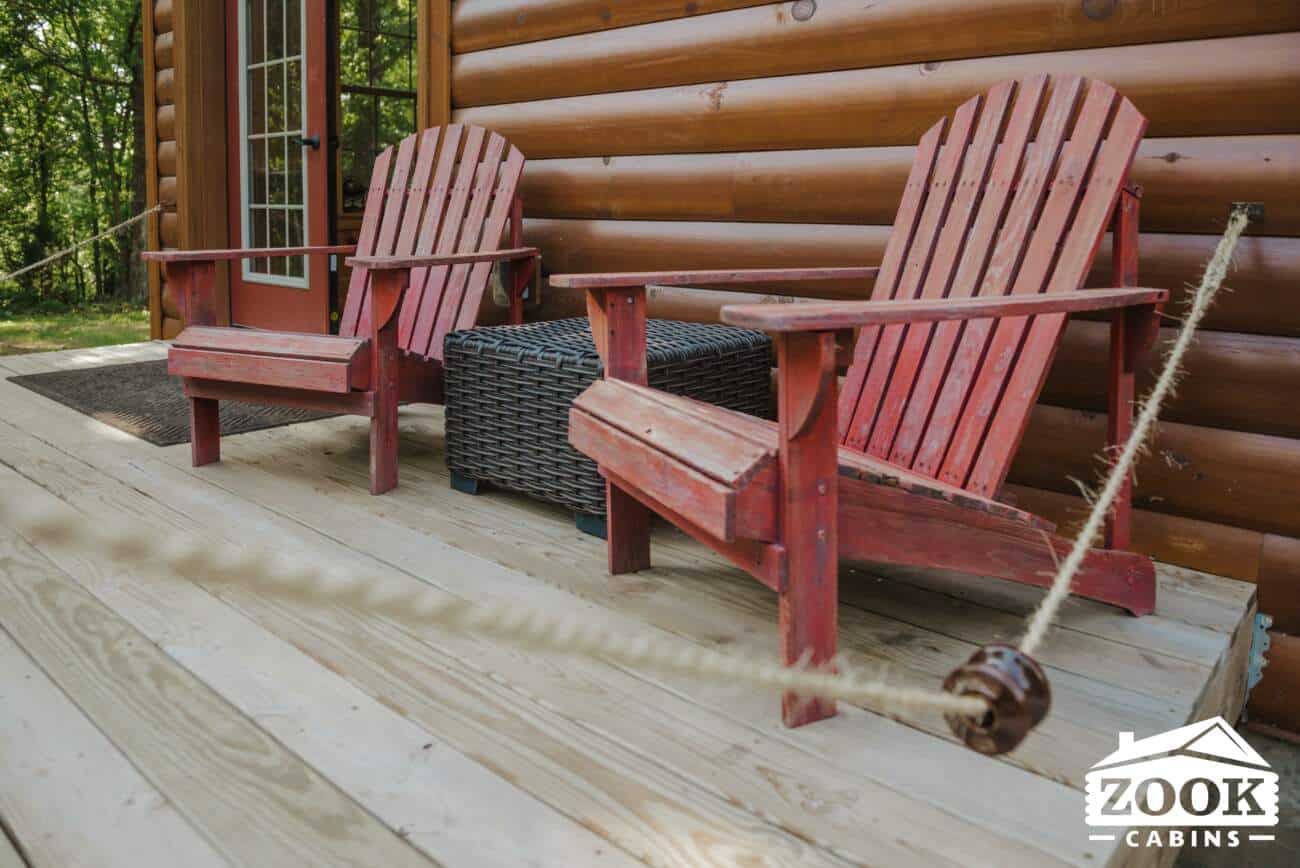 Glacier Log Home in Stroud OK front porch