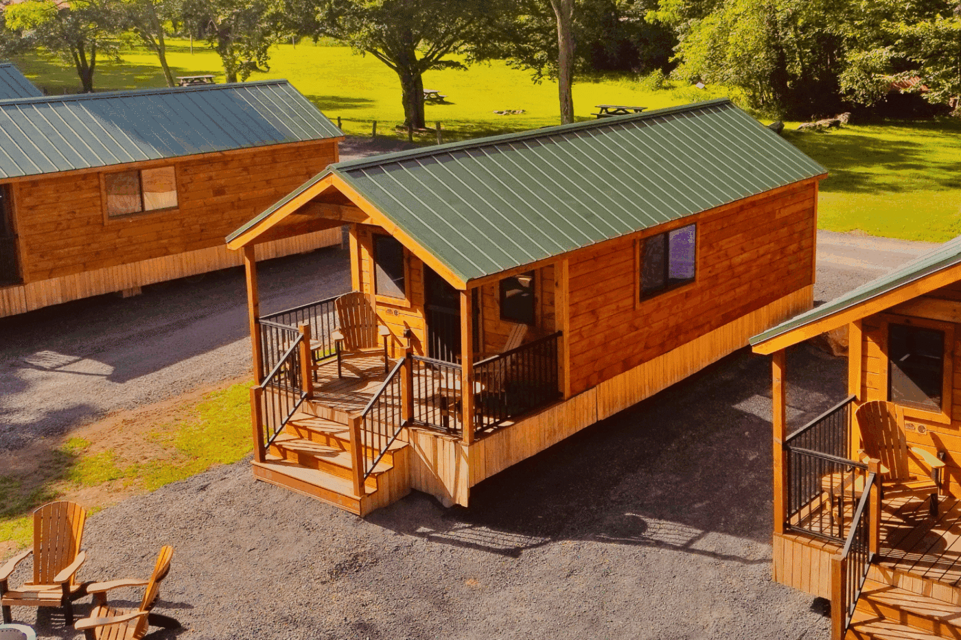 Site 3 Log Studio park model tiny home in Pond eddy new york built and designed by Psy Homes