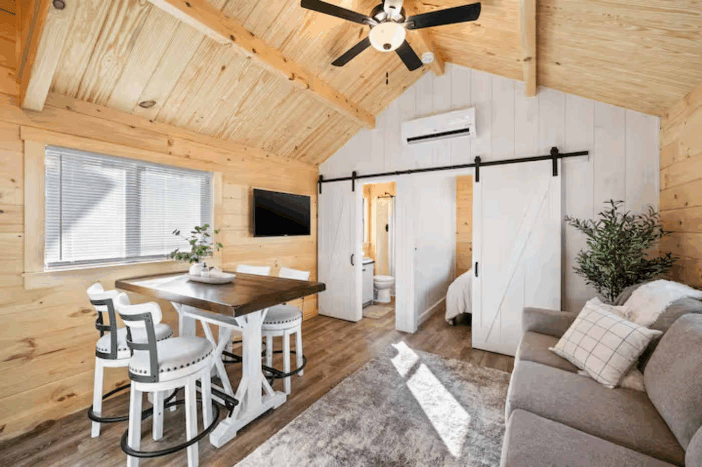 Dining area of Pinecrest park model tiny home
