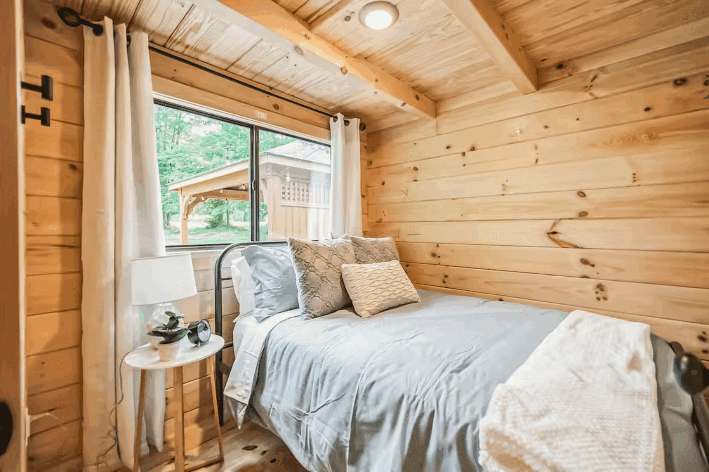 Secondary Bedroom in Pinecrest park model tiny home designed and built by Psy Homes in Gap Pa