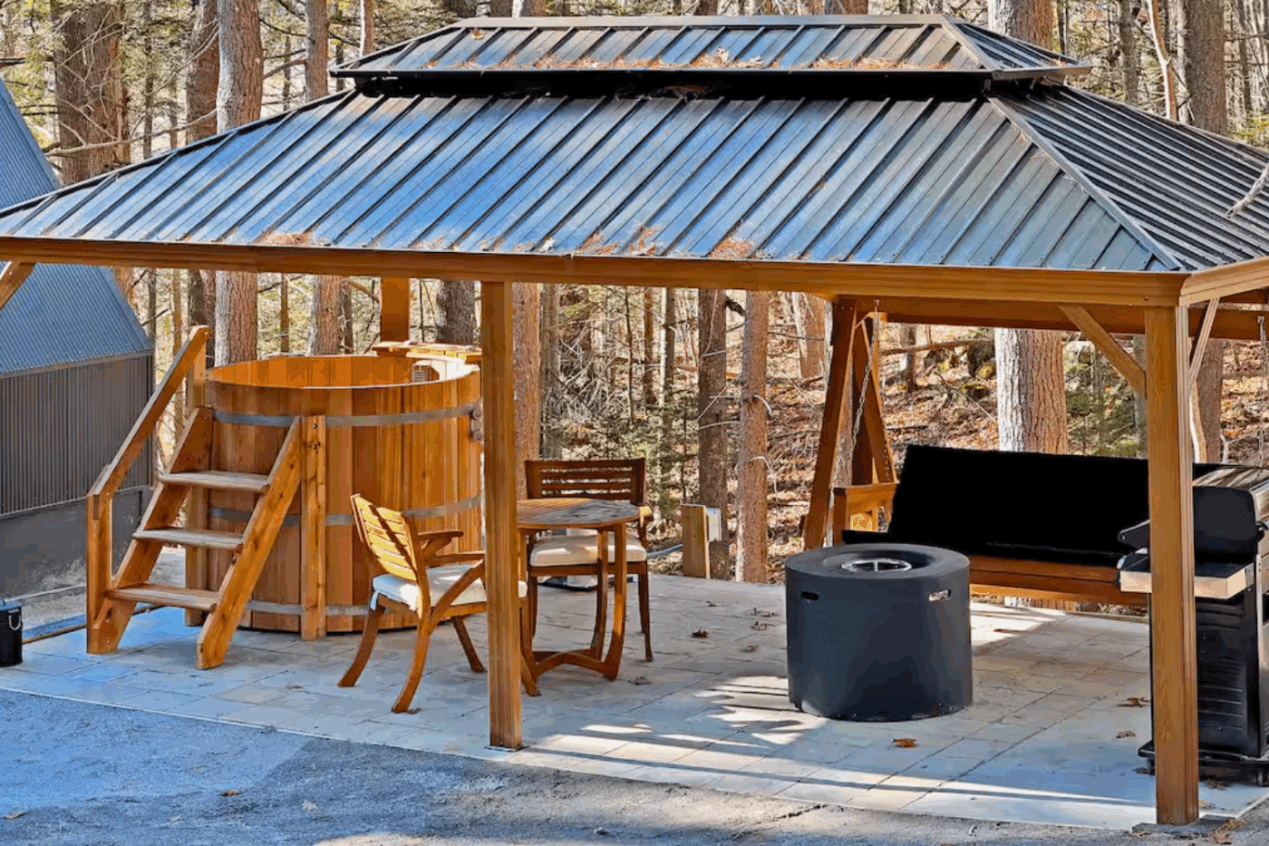 Luxury A frame park model tiny home retreat in Wiscasset Maine